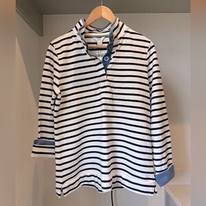 NWT Crown & Ivy Striped Navy and White Pullover, size S